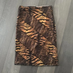 Urban Outfitters Mesh Midi Skirt Large Brown Black Animal Print Pencil Y2K Tiger - Picture 1 of 7