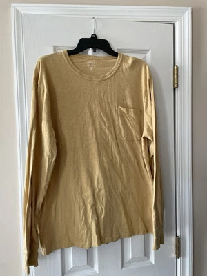 Camiseta de manga larga J Crew para hombre Slub Cotten - talla XL color dorado Foto 1 de 4