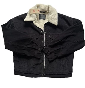 Levi’s Sherpa Baby Baggy Trucker schwarze Damenjacke Größe M (UVP 108 $) - Bild 1 von 9