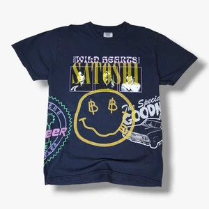 VINTAGE Satoshi Wild Hearts Tour T-Shirt Medium M Mens Black Short Sleeve - Picture 1 of 10