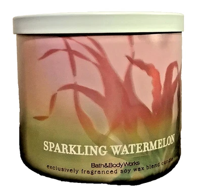 SPARKLING WATERMELON LARGE CANDLE 14.5oz 3 wick Bath Body Works White Barn - Image 1 of 3