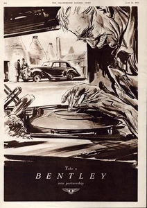 Bentley Car Print Ad 1953 Bentley Motors UK Luxury Automotive Partnership - Picture 1 of 1