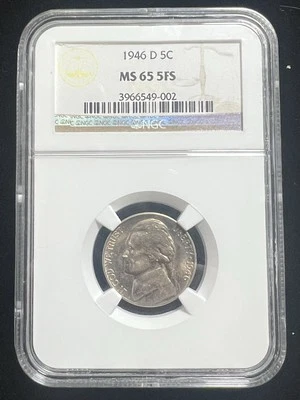 1946 -D Jefferson Nickel 5c NGC MS 65 5FS #587 - Image 1 of 2