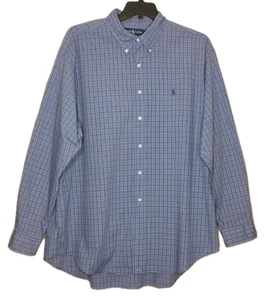 Ralph Lauren - Camisa "BLAKE" 100% Algodón Azul a Cuadros Manga Larga - Para Hombre Talla XXL - Imagen 1 de 3