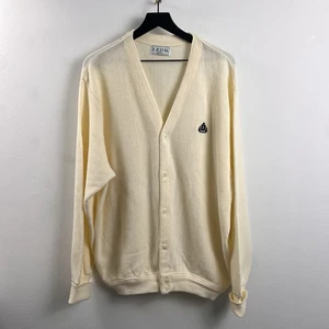 80er Lacoste Izod Strickjacke Pullover XLarge Elfenbein 100% Acryl Made in USA - Bild 1 von 8