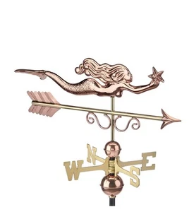 Good Directions Polished Copper Little Mermaid Weathervane-SKU:1978P - Picture 1 of 4