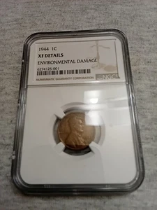 1944 1C XF Details Lincoln Penny - numismatisch bewertete Münze - Bild 1 von 2