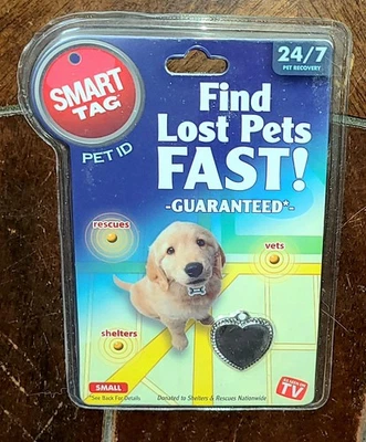 Smart Tag Pet ID ~Small~ Silver Heart Tag #3338 - Image 1 of 2