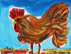 Original Chicken Landscape Naive Folk Outsider Self Taught Mary Carol Art Mcw