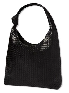 Ulta Beauty schwarz Knoten gewebtes Muster Handtasche Beuteltasche Schulter Damenhandtasche neu mit Etikett - Bild 1 von 2