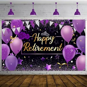 Blulu Retirement Party Decorations Extra Large Fabric Retirement Sign Banner ... - Picture 1 of 7