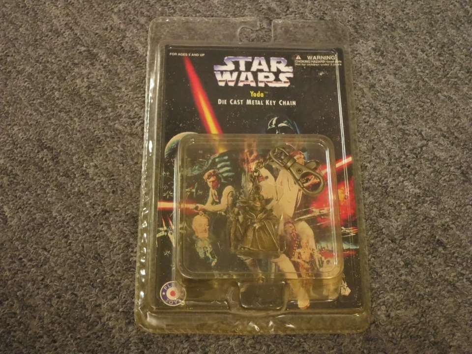 90s Star Wars Die Cast Metal Key Chain Yoda Luke Threepio Obi-wan Vader