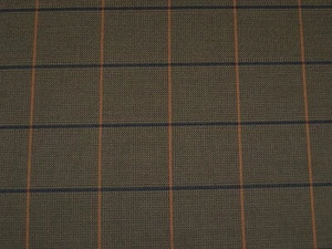 Brown Windowpane Checked Fabric Marton Mills Suiting Jacketing 2.5m long x 1.5m - Picture 1 of 10