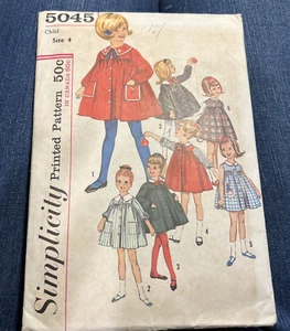 VTG Simplicity Sewing Pattern 5045 Girls 7-Way Smock Detachable Collar Size 4 - Picture 1 of 6