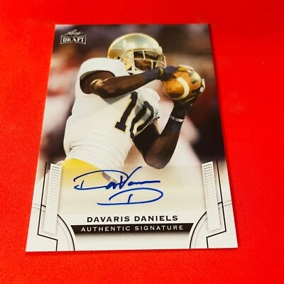 Davaris Daniels .. ROOKIE AUTO .. Notre Dame / Vikings .. 2015 Leaf Draft Card - Image 1 of 2