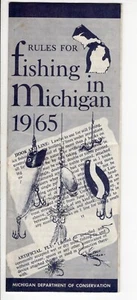 1965 MICHIGAN DNR FISHING GUIDE LAWS DIGEST RULES - MICHIGAN-DEER-PATCH - Picture 1 of 1