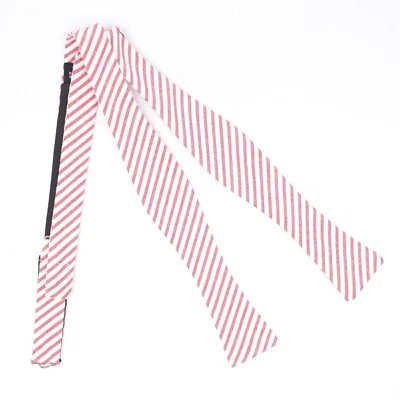 Pajarita Gladson Para Hombres Seersucker Rojo Blanco Rayas Algodón Italia Estrecha Foto 1 de 3