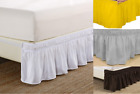 2 STYLES Dust Ruffled Bed Skirt Bedding Bed Dressing Easy Fit 14"Drop
