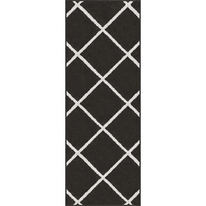 Mainstays Diamond Indoor Hallway Runner Rug, 22"x 60" Black - Picture 1 of 4