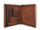 Portfolio Padfolio Buffalo Leather Business Organizer A4 Case File Folder Bags