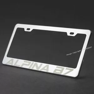 Mirror Polished Stainless Steel Laser Engraved License Plate Frame Alpina B7 - Picture 1 of 7