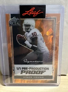 2024 Leaf Signature Orange Ice Pre-Production Proof VINCE YOUNG Football 1/1 - Picture 1 of 2