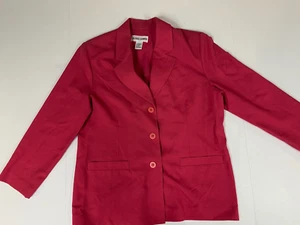 Alfred Dunner Womens Jacket 12 pink Blazer Classic Casual three button business - Picture 1 of 10