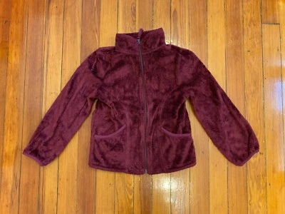 Chaqueta de piel sintética The Children’s Place Girls cremallera frontal carcasa suave borgoña talla S  Foto 1 de 4