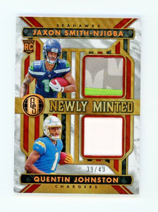 2023 Gold Standard Jaxon Smith-Njigba Quentin Johnston RC Patch /49 Newly Minted