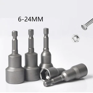 6-24mm Hex Drive Sockets Driver Nut Impact Drill Bits Magnetic/Non-Magnetic 65mm - Picture 1 of 32