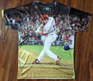Three60 Chase Utley Philadelphia Phillies Shirt Short Sleeve Size YOUTH Large - Picture 1 of 9