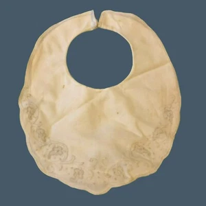 Vintage Baby Lätzchen Baumwolle Spitze Hand Made in Italy für Macy Assoc, bestickt - Bild 1 von 7