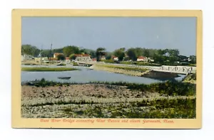 Bass River Bridge MA verbindet West Dennis, South Yarmouth, alte Postkarte - Bild 1 von 2