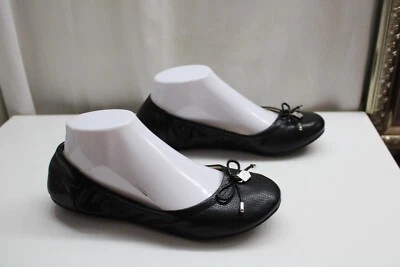 Vince Camuto Eryn Black Faux Leather Slip On Bow Ballet Flat's Comfort Foam 8M - Image 1 of 4