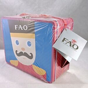 FAO Schwarz Metal Keepsake Lunch Box Sealed Pink Purple Teddy Bear Toy Soldier