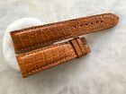 20mm/18mm Genuine Real Cognac Alligator Crocodile Leather Grain Watch Strap Band