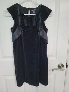 Girls Cat & Jack black sparkle  Dress Size 10/12 Large Sleeveless - Picture 1 of 3