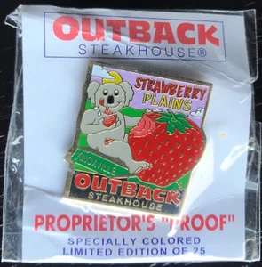Prendedor de colección Outback Steakhouse Strawberry Plains Knoxville TN prueba de propietario - Imagen 1 de 3
