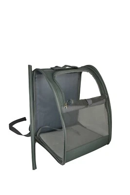 Bellas Bags Grey Mesh and Fabric Dog Backpack Animal Pet Carrier - Image 1 of 4