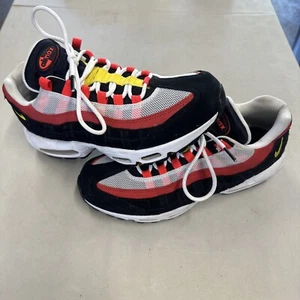 Nike Air Max 95 Bright Crimson Black Yellow Men's Size 9.5 AT9865-101 - Picture 1 of 15