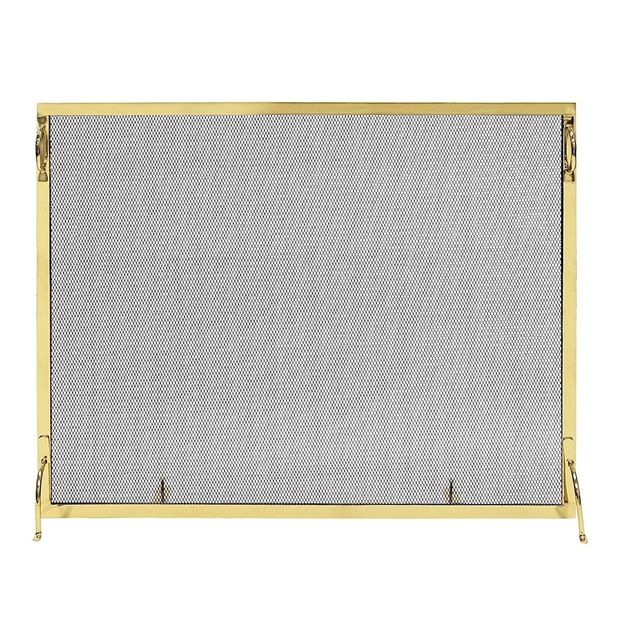 ACHLA 38x30" Montreal Flat Fireplace Screen, Polished Brass - SSM-3830BR - Image 1 of 1