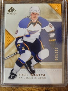 2007-08 UD SP Game Used Edition Paul Kariya Gold /100 #17 St. Louis Blues