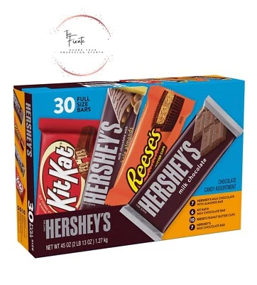 30 Barras Tamaño Completo - Hershey's Variety Pack, Kit Kat Reese’s Hershey’s Foto 1 de 4