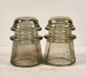 2 Vintage kleine Armstrong No.2 Klarglas Telefonmast Isolatoren - Bild 1 von 5