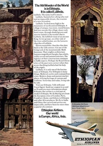 1975 Ethiopian Airlines: 8th Wonder of the World Lalibela Vintage Print Ad - Picture 1 of 1