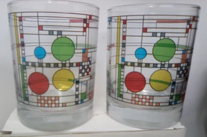 2er Set Frank Lloyd Wright altmodische Glasbecher Coonley Spielhaus Neu im Karton - Bild 1 von 3