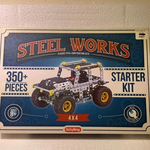 Schylling Steel Works Classic Steel Construction 4 x 4 Starter Set 350 Pieces - Picture 1 of 1