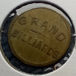 Grand Billiards - Spencer, Iowa - 5 Cent Trade Token / Coin - - Picture 1 of 2