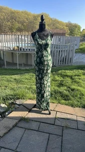 Flynn Skye Floral Maxi Slip Dress Green Size S - Picture 1 of 5