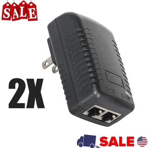 2PC POE Injector 48V 0.5A Power Over Ethernet Adapter For POE IP Camera Switch - Picture 1 of 8